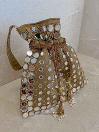 Mirror Detail Potli Bag - 3 Colour Options - SOKORA JEWELSMirror Detail Potli Bag - 3 Colour Options