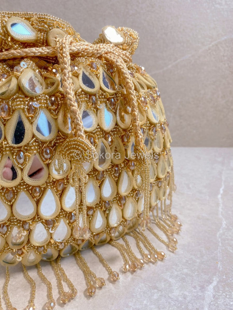 Mirror Tassel Bag Gold – SOKORA JEWELS