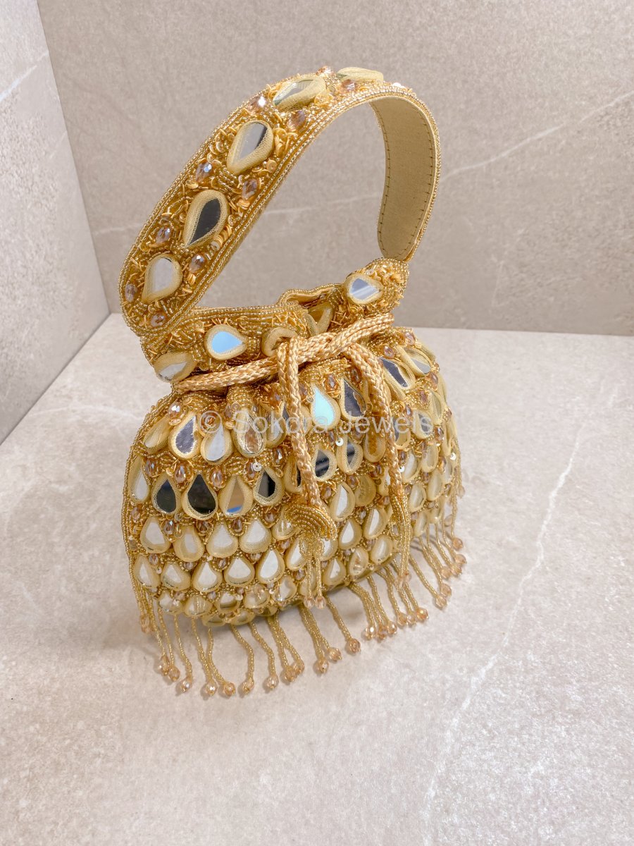 Mirror & Tassel Bag - Gold - SOKORA JEWELSMirror & Tassel Bag - Gold