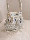 Mirror & Tassel Bag - White - SOKORA JEWELSMirror & Tassel Bag - White