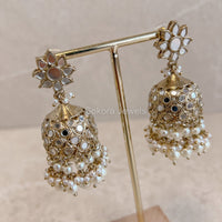 Mirrored Jhumka Earrings (Some imperfections) - SOKORA JEWELSMirrored Jhumka Earrings (Some imperfections)