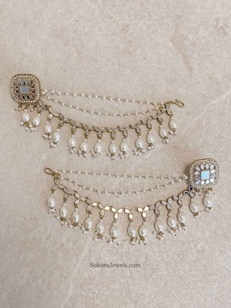 Mirrored Tops with Earring Chains - SOKORA JEWELSMirrored Tops with Earring Chains