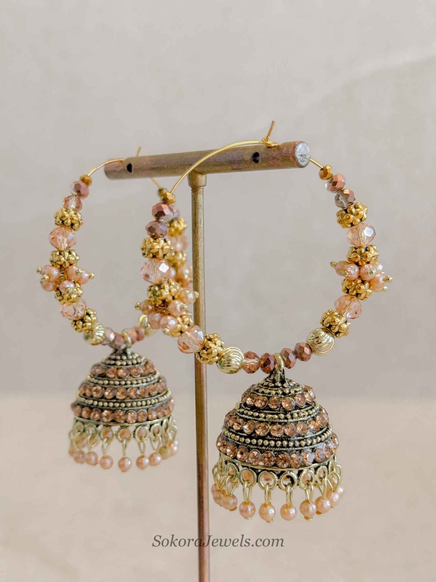 Mocha Jhumka Hoops - SOKORA JEWELSMocha Jhumka Hoops