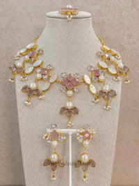 Modern Blossom Gemstone & Pearl Necklace Sets - SOKORA JEWELSModern Blossom Gemstone & Pearl Necklace Sets