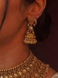 Mohal Bridal Necklace Set – Gold Plated Kundan Choker Set - SOKORA JEWELSMohal Bridal Necklace Set – Gold Plated Kundan Choker Set