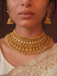 Mohal Bridal Necklace Set – Gold Plated Kundan Choker Set - SOKORA JEWELSMohal Bridal Necklace Set – Gold Plated Kundan Choker Set