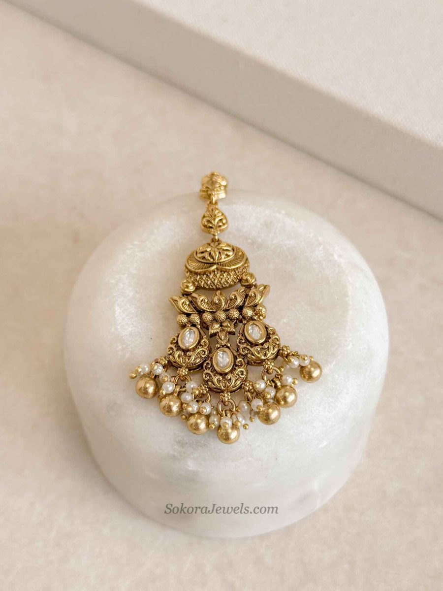 Mohal Bridal Necklace Set – Gold Plated Kundan Choker Set - SOKORA JEWELSMohal Bridal Necklace Set – Gold Plated Kundan Choker Set