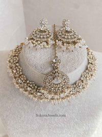 Mona Clear Gold Necklace Set - SOKORA JEWELSMona Clear Gold Necklace Set