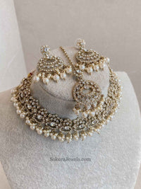 Mona Clear Gold Necklace Set - SOKORA JEWELSMona Clear Gold Necklace Set