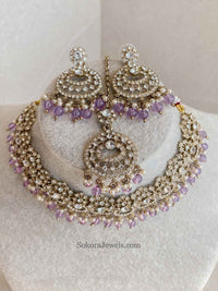 Mona Clear Gold Necklace Set - SOKORA JEWELSMona Clear Gold Necklace Set