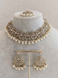 Mona Clear Gold Necklace Set - SOKORA JEWELSMona Clear Gold Necklace Set
