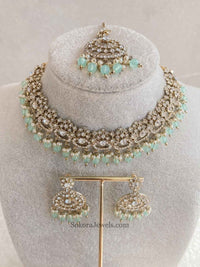 Mona Clear Gold Necklace Set - SOKORA JEWELSMona Clear Gold Necklace Set