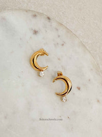 Moon Shaped Stud earrings - SOKORA JEWELSMoon Shaped Stud earrings