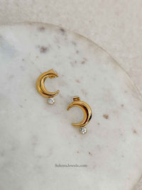 Moon Shaped Stud earrings - SOKORA JEWELSMoon Shaped Stud earrings
