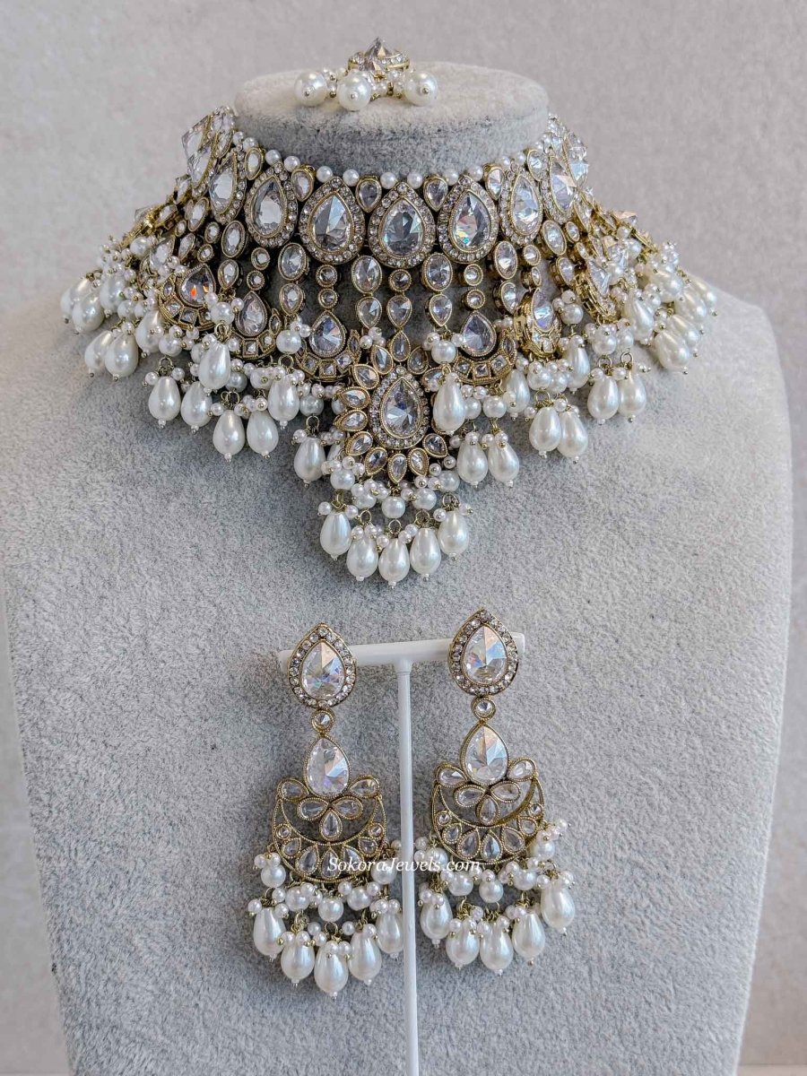 Morsheda Antique Gold Bridal Choker - SOKORA JEWELSMorsheda Antique Gold Bridal Choker