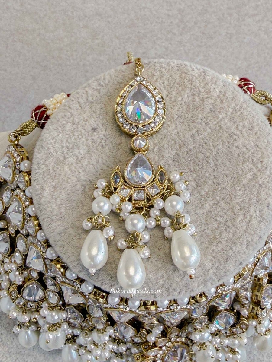 Morsheda Antique Gold Bridal Choker - SOKORA JEWELSMorsheda Antique Gold Bridal Choker