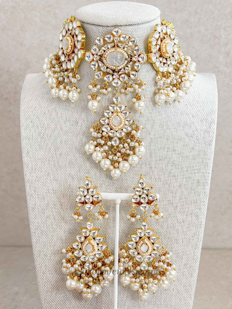 Mother of Pearl Bridal Choker set - SOKORA JEWELSMother of Pearl Bridal Choker set