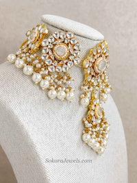 Mother of Pearl Bridal Choker set - SOKORA JEWELSMother of Pearl Bridal Choker set