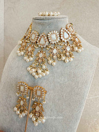 Mother of Pearl Bridal Choker Set – Gold Plated Heritage (Sample Piece) - SOKORA JEWELSMother of Pearl Bridal Choker Set – Gold Plated Heritage (Sample Piece)NECKLACE SETS