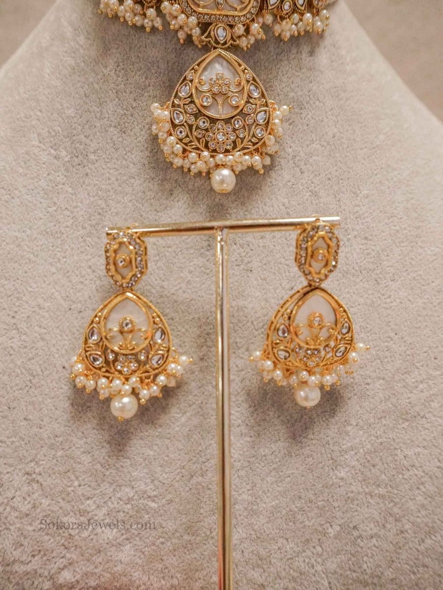 Mother of Pearl Choker Set - SOKORA JEWELSMother of Pearl Choker Set