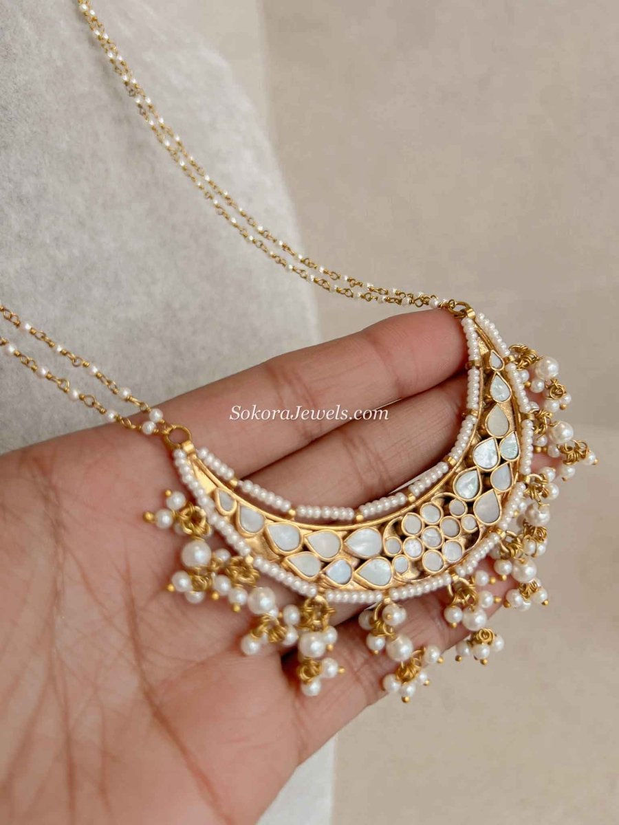 Mother Of Pearl Long Necklace - SOKORA JEWELSMother Of Pearl Long Necklace