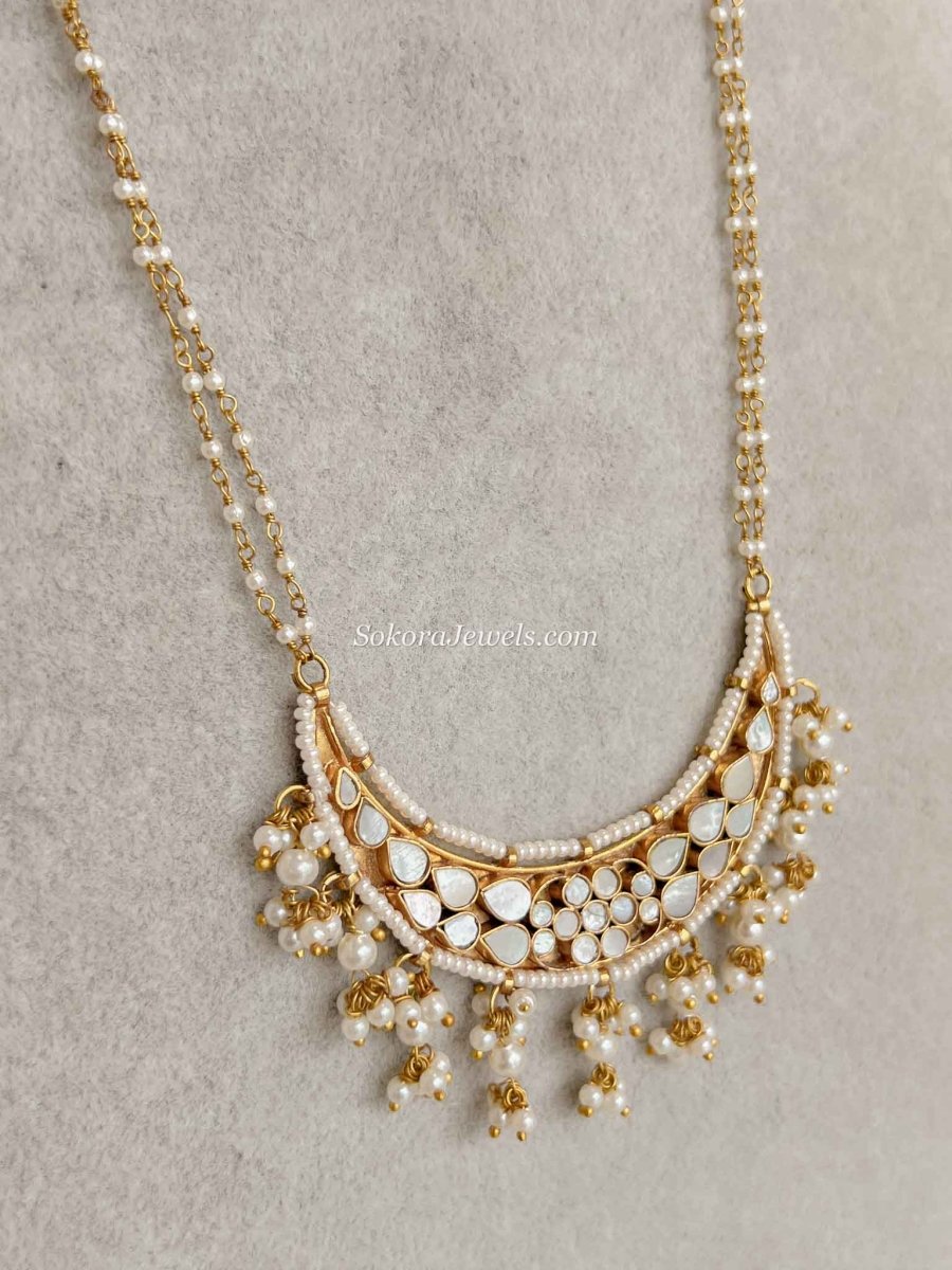 Mother Of Pearl Long Necklace - SOKORA JEWELSMother Of Pearl Long Necklace