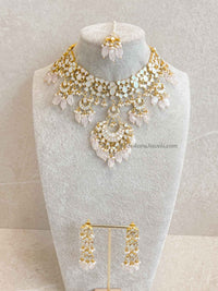 Mother of Pearl Pink Bridal Set - Gold Plated - SOKORA JEWELSMother of Pearl Pink Bridal Set - Gold Plated