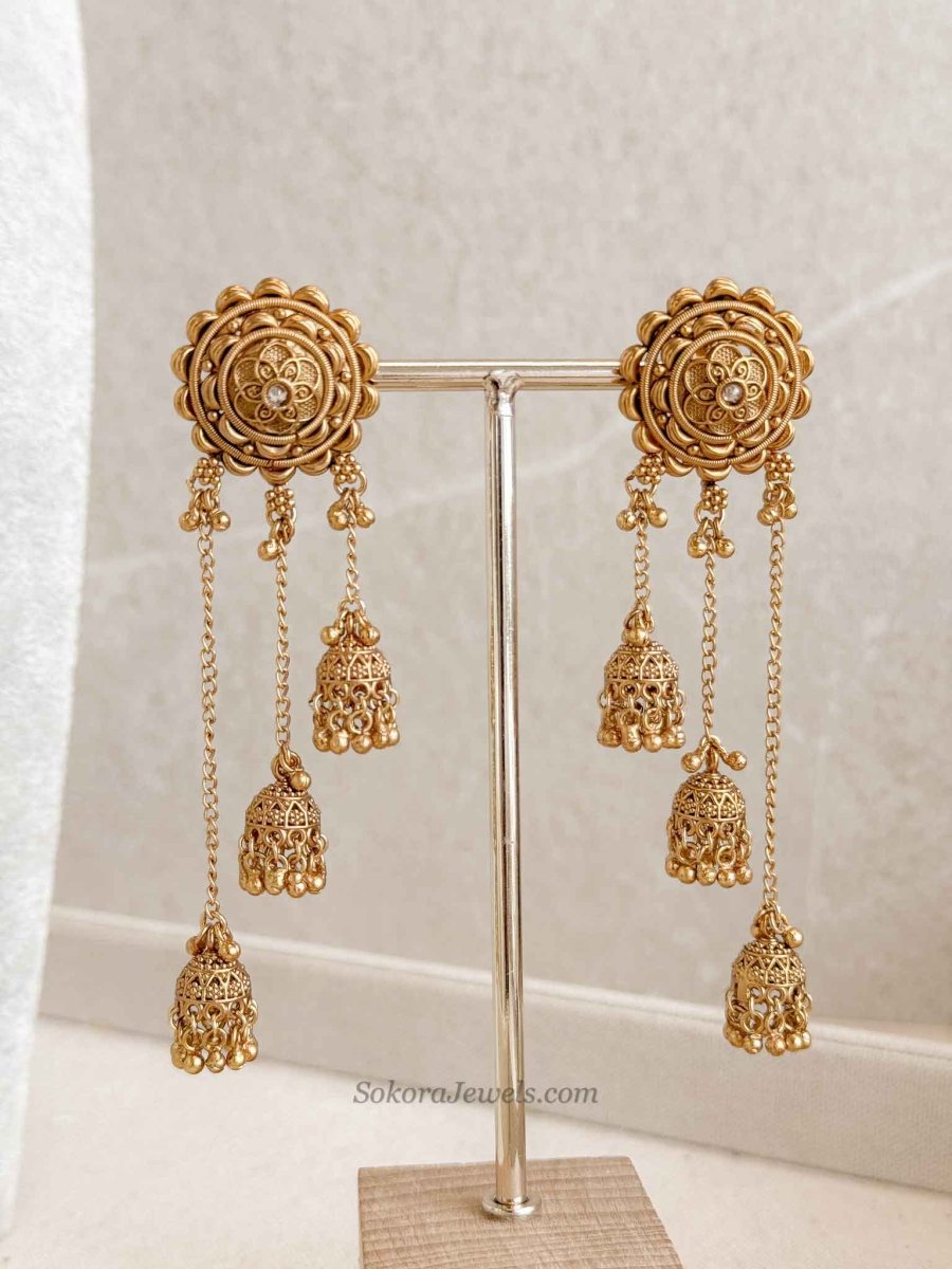 Multi Jhumka Statement Earrings - SOKORA JEWELSMulti Jhumka Statement Earrings