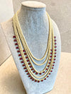 Multi Strand Pearly Mala - Ruby - SOKORA JEWELSMulti Strand Pearly Mala - RubyNECKLACE SETS