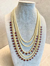 Multi Strand Pearly Mala - Ruby - SOKORA JEWELSMulti Strand Pearly Mala - RubyNECKLACE SETS