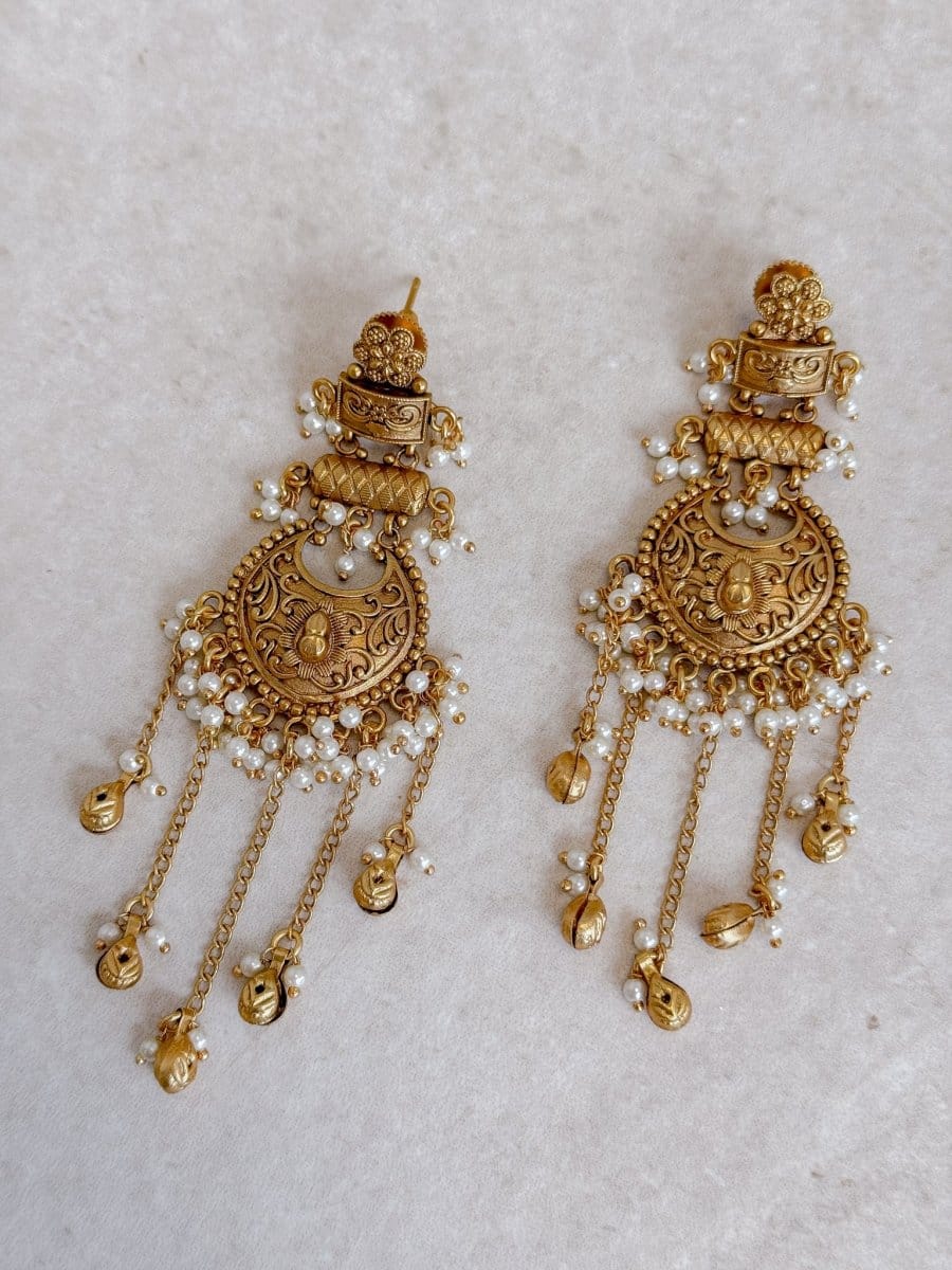 Multi Strand Statement Kashmiri Earrings - SOKORA JEWELSMulti Strand Statement Kashmiri Earrings