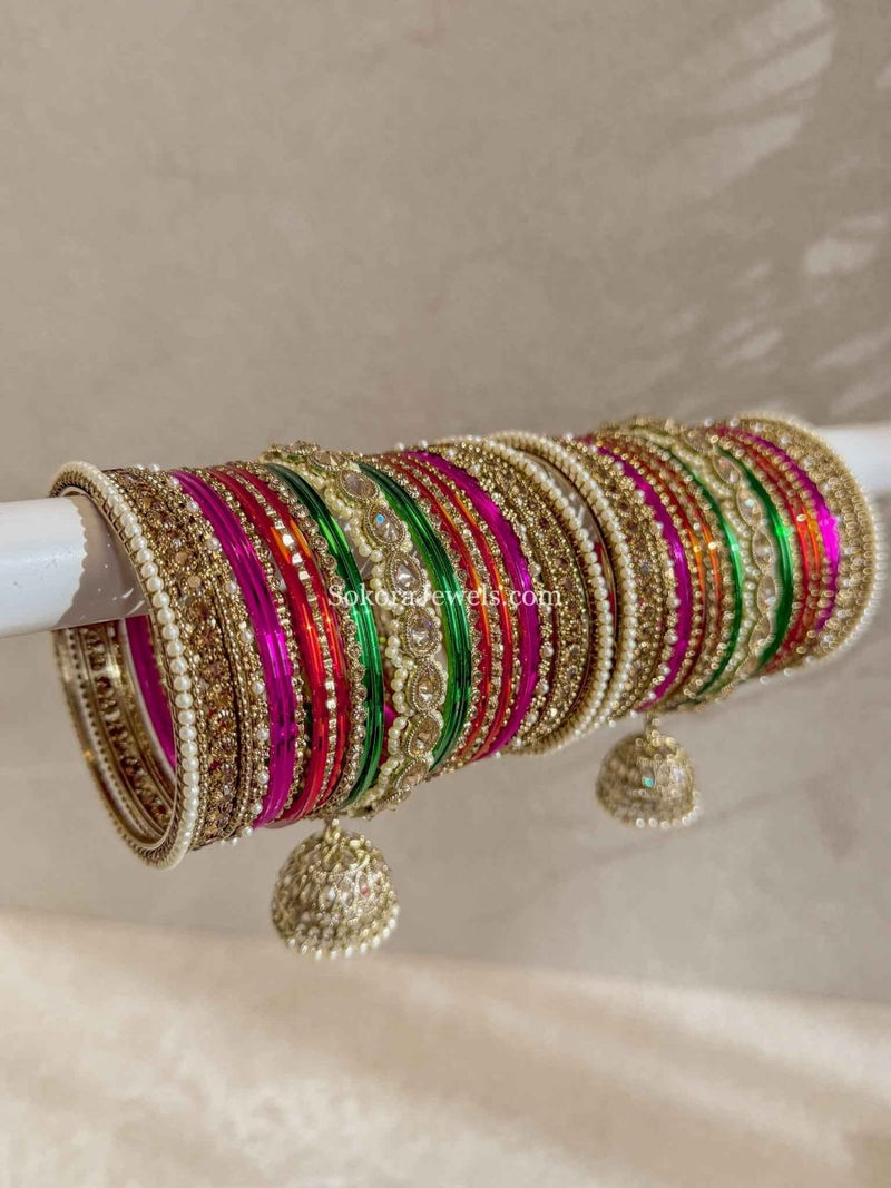 Multicolour Bridal Bangle Set – SOKORA JEWELS