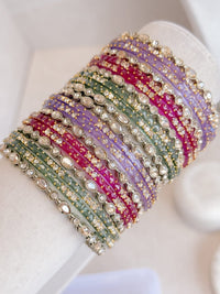 Multicolour Glass Bangle set in size 2.6 - SOKORA JEWELSMulticolour Glass Bangle set in size 2.6BANGLES