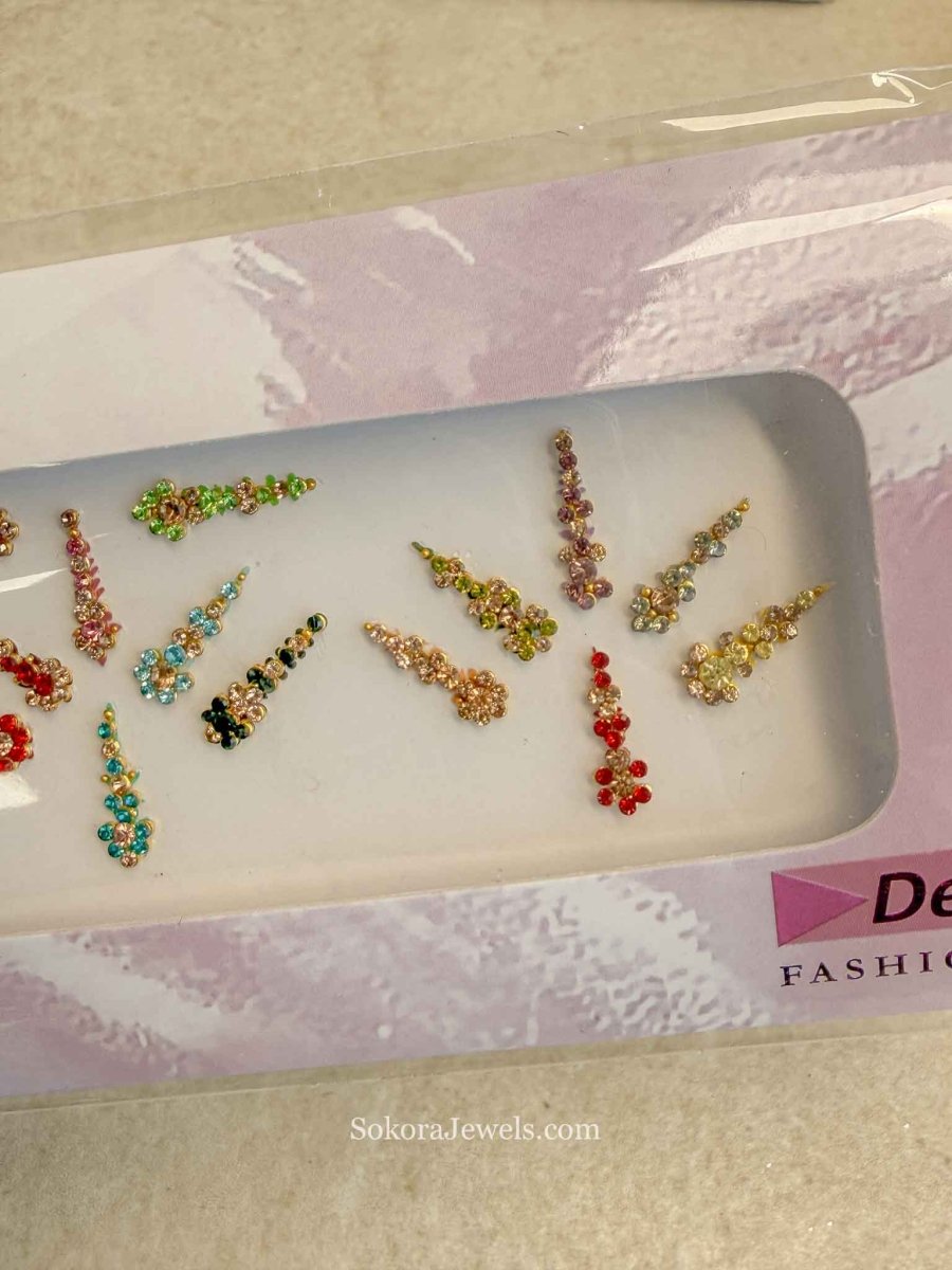 Multicolour Long Drop Bindi Pack - SOKORA JEWELSMulticolour Long Drop Bindi Pack