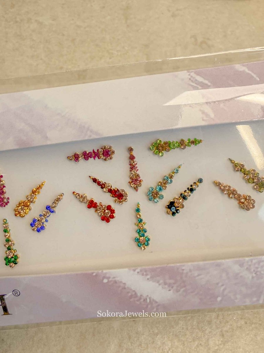 Multicolour Long Drop Bindi Pack - SOKORA JEWELSMulticolour Long Drop Bindi Pack
