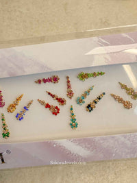 Multicolour Long Drop Bindi Pack - SOKORA JEWELSMulticolour Long Drop Bindi Pack