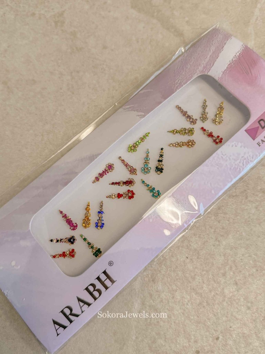 Multicolour Long Drop Bindi Pack - SOKORA JEWELSMulticolour Long Drop Bindi Pack