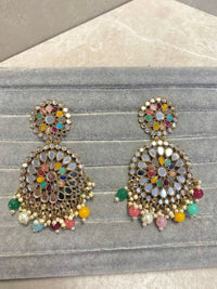 Multicolour Mirrored Drop Earrings - SOKORA JEWELSMulticolour Mirrored Drop Earrings