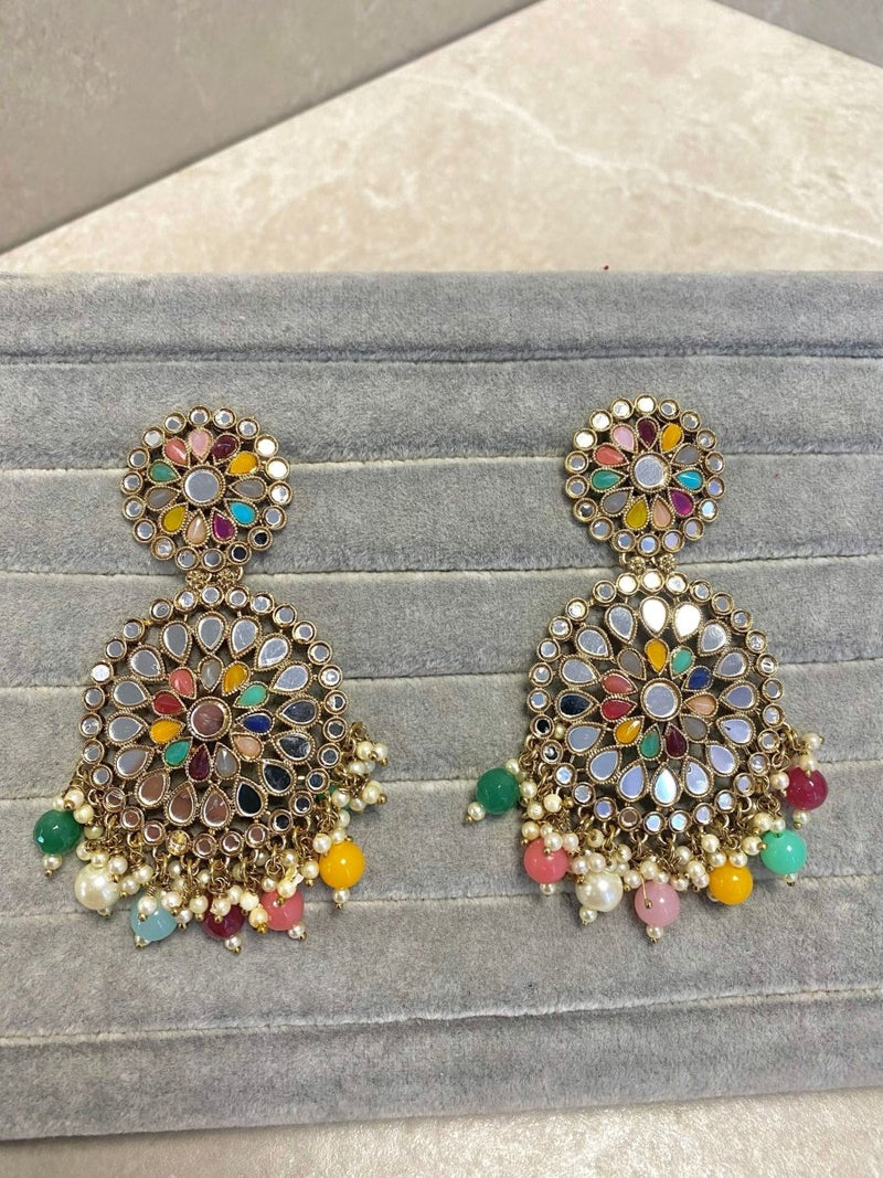 Multicolour Mirrored Drop Earrings - SOKORA JEWELSMulticolour Mirrored Drop Earrings