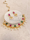 Multicolour Pachi Kundan Set - Pearl - SOKORA JEWELSMulticolour Pachi Kundan Set - PearlNECKLACE SETS