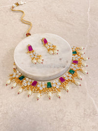 Multicolour Pachi Kundan Set - Pearl - SOKORA JEWELSMulticolour Pachi Kundan Set - PearlNECKLACE SETS