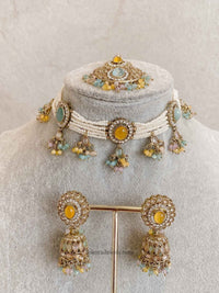 Multicolour Raveen Choker Set - 5 Options - SOKORA JEWELSMulticolour Raveen Choker Set - 5 Options