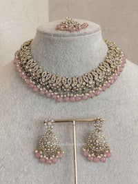 Mumtaz Clear Gold Necklace Set - SOKORA JEWELSMumtaz Clear Gold Necklace Set