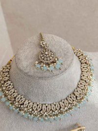 Mumtaz Clear Gold Necklace Set - SOKORA JEWELSMumtaz Clear Gold Necklace Set
