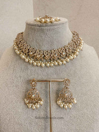 Mumtaz Golden Necklace Set - SOKORA JEWELSMumtaz Golden Necklace Set