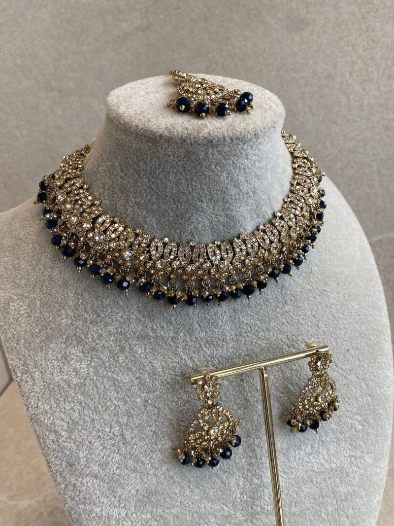 Mumtaz Golden Necklace Set - SOKORA JEWELSMumtaz Golden Necklace Set