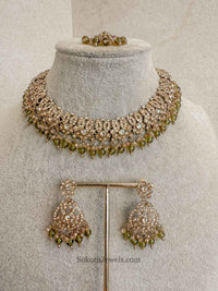 Mumtaz Golden Necklace Set - SOKORA JEWELSMumtaz Golden Necklace Set