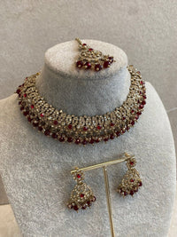 Mumtaz Golden Necklace Set - SOKORA JEWELSMumtaz Golden Necklace Set