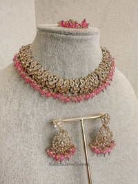 Mumtaz Golden Necklace Set - SOKORA JEWELSMumtaz Golden Necklace Set