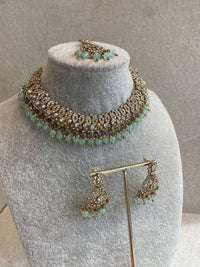 Mumtaz Golden Necklace Set - SOKORA JEWELSMumtaz Golden Necklace Set